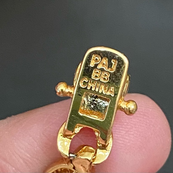 Jewelry Paj Bb China Goldtone Diamond Illusion Box Clasp Double Prong